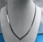 Sterling Silver - ITALY Pointed Etched Herringbone Chain 18” Necklace SS446