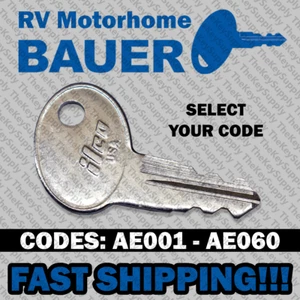 Bauer Camper RV Motorhome Keys Cut to Code AE001 - AE060 - Picture 1 of 1