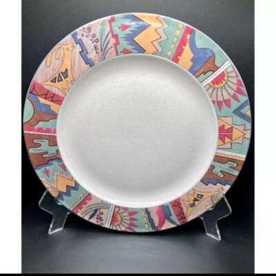 Винтажное блюдо Studio Nova Deer Run 12 дюймов дизайн Southwestern Aztecs снято с производства - Изображение 1 из 3