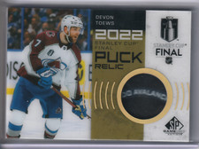 22-23 SP GAME USED 2022 STANLEY CUP FINAL PUCK RELIC #SCP-DT DEVON TOEWS