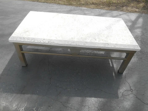 Mid-Century Palm Beach Regency Coral Top Coffee Table by Koralith Collection Cover