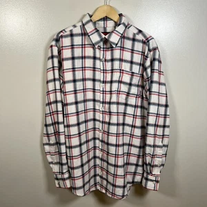 Burton Dry Ride Colombo Flannel Button Down Plaid Shirt Mens Size Large White - Picture 1 of 10