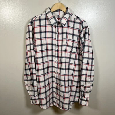 Burton Dry Ride Colombo Flannel Button Down Plaid Shirt Mens Size Large White - Image 1 of 4