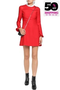RRP€440 SANDRO Mini Dress Size 2 M Ruffled Trims Ruffled - Picture 1 of 6