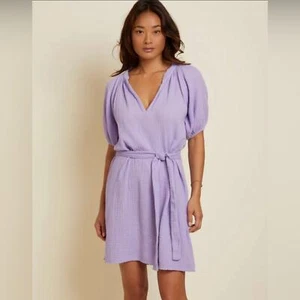 Nation LTD Finley Belted Easy Dress NWT, Lavender Fields, Medium, Made in USA - Picture 1 of 6