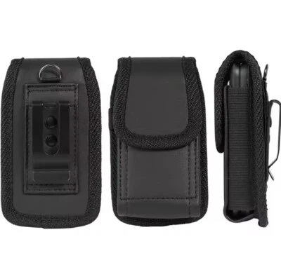 Funda universal abatible para teléfono bolsa vertical con clip de metal con lazo para cinturón Foto 1 de 4