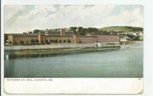 Postal Edwards Company Mill Augusta Maine ME UDB antigua río Kennebec sin usar - Imagen 1 de 2