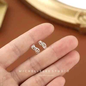 Sterling Silver DNA Ear Cuff, Mobius Earrings, No Piercing - Picture 1 of 5