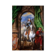 Van Dyck, Charles I with M. de St Antoine, Canvas Print, B2 Size + Border