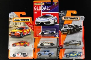 Matchbox POLICE Lot of 7 - BMW, Lamborghini, Subaru *BAD CARDS+BLISTERS - Picture 1 of 8