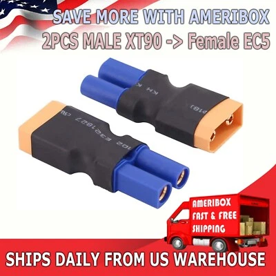 2pcs Male XT60 to EC3 Female Adapter Connector for Lipo Battery Plugs RC Parts - Image 1 of 3