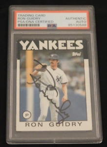 Ron Guidry Signed 1986 Topps Baseball Card #610 PSA Yankees