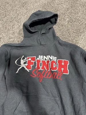 Jennie Finch Softball Hoodie Sweatshirt Size Medium Grey - Image 1 of 4