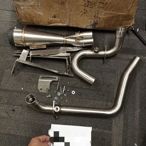 Brushed 2/1 Shorty Exhaust Pipe For Harley Touring Indian Challenger 20-Up 2021 - Picture 1 of 6