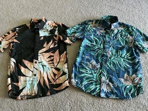 Volcom Boys S Hawaiian Button Shirt Lot 2 Aloha Graphic Pocket - Picture 1 of 8