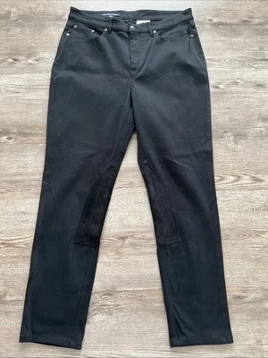 Brooks Brothers 人造麂皮绒五口袋紧身裤女式 12 黑色全长 — 第 1/4 张图片