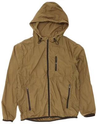 Chaqueta cortavientos con capucha ZARA para hombre Reino Unido 40 grande algodón caqui CX04 Foto 1 de 3