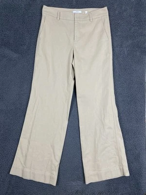 VINCE 8 Gris Pierna Ancha‎ Mezcla de Lana Tejido Elástico Tiro Alto Cálido Pantalones Oficina Foto 1 de 4