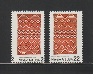 US EFO ERROR Stamps: #2238 Navajo Indian Art Blanket: Perf Shift & Normal MNH - Picture 1 of 2