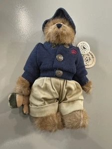 Vintage 1999 Boyds Bears Plush Edmund 8" Jointed Teddy Bear With Bullfrog - Picture 1 of 5