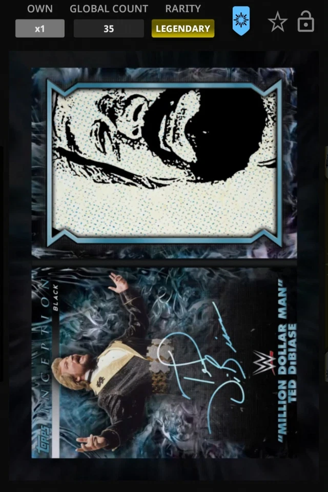 Topps WWE Slam - Million Dollar Man Ted DiBiase - /35 Limited Booklet Inception - Image 1 of 2