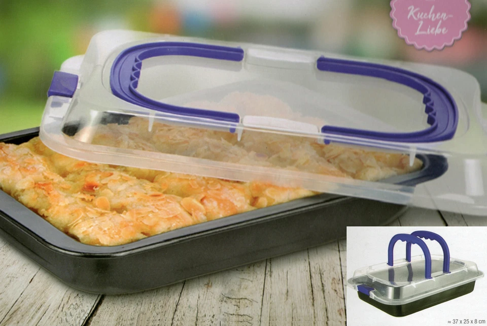 Kuchenform Kuchenblech Auflaufform Backblech Partycontainer Backform mit Deckel - Bild 1 von 2