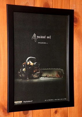Resident Evil 4 PS2 GameCube Capcom old Promo Small Poster / Ad Page Framed - Image 1 of 4