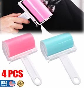 1-4pcs Sticky Lint Roller Washable Reusable Sticky Lint Roller Clothing Pet Hair - Picture 1 of 19