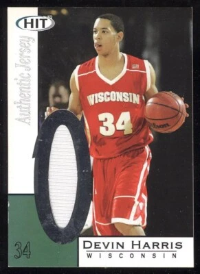 JDH Devin Harris 2004-05 SAGE Hit Authentic Jerseys BADGERS NBA BASKETBALL - Image 1 of 2