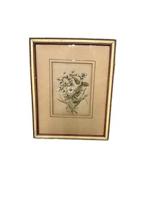 antique floral wall art framed 8 x 9.5 - Picture 1 of 3