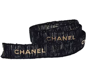 Cinta texturizada negra y dorada Chanel ~2 cm x167 cm - Imagen 1 de 2
