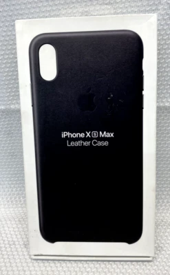 Genuine Original Apple Leather Case Cover For iPhone XS Max - Black MRWT2ZM/A - Image 1 of 4