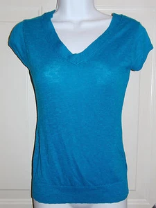 Blusa de manga corta delgada azul azulado talla XS *EUC  - Imagen 1 de 5