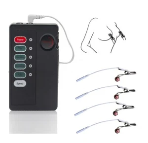 Body Vagina Enhance Electricity Shock Nipple Clip Clamps Therapy Enhance Device - Picture 1 of 12