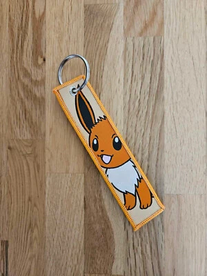 Embroidered Pokemon Keychain Keyring Kawaii Various Eeveelutions - Eevee - Image 1 of 2
