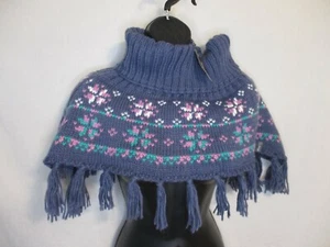 Igloos Girls Knit Purple Snowflake Winter Shawl One Size fits Most - Picture 1 of 3