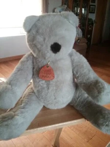 DAKIN Collectors Classic Teddy Bear Vintage 1984 Large 25"Jointed Light Gray - Picture 1 of 12