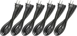 AC POWER ADAPTER CABLE US PLUG 2-PRONG/2 PIN PORT F/PS2/PS3/LAPTOP 6 FEET 6-PACK - Picture 1 of 1
