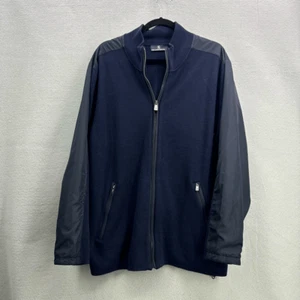 Hart Schaffner & Marx Mens Merino Wool Zip Up Jacket Navy Blue Size XL - Picture 1 of 11