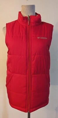 Columbia Niñas Talla L 14/16 Reversible Vellón Forrado Chaleco Cremalleras Rosa Puffer HU Foto 1 de 4