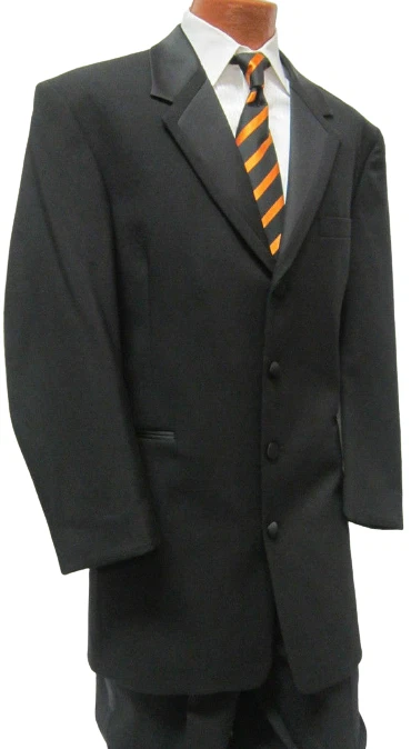 Esmoquin Bedford Negro Largo Levita Plumero Esmoquin Zoot Abrigo Victoriano TUXXMAN Foto 1 de 1