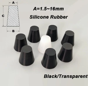 Bouchon conique silicone caoutchouc joint bouchon conique palplanche noir et transparent - Photo 1/10