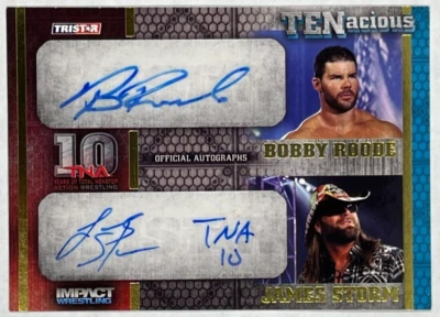 BOBBY ROODE / JAMES STORM Auto - Gold #/100 2012 TRISTAR TENacious #TEN21 - Image 1 of 3