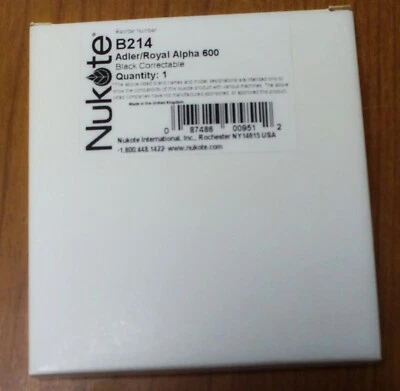 New Adler Royal Nukote Alpha 600 Typewriter Ribbon Reorder Number B214 - Image 1 of 2