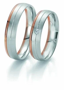 Trauringe Breuning Rainbow Collection 6203/6204 in 585 Gold weiß rot 14 kt - Bild 1 von 2