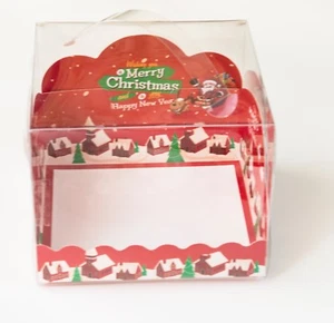 Rote 3D Mini Bäckerei Boxen für Kuchen/Dessert Weihnachten Urlaub Party Geschenk, 12ct - Bild 1 von 10
