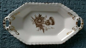 Hammersley Bone China ~ England ~ TRINKET DISH ~ #5905 ~ Gold Thistles on White - Picture 1 of 5