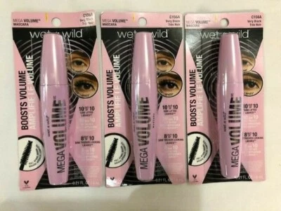 Pack of 3 Wet n wild Mega Volume Mascara, Very Black, 0.21 Oz C156A - Image 1 of 2
