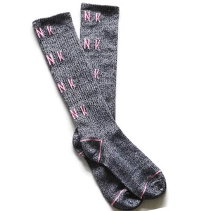 Victoria' Secret PINK Below The Knee High Socks Grey Marl  NWOT OS SHIP FAST - Picture 1 of 4