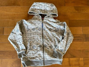 Hanna Andersson Boys Girls Long Sleeve Sherpa Hoodie Zipper Jacket Gray 130 8 - Picture 1 of 6